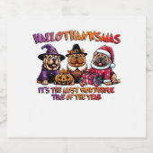 Shar Pei Halloween Thanksgiving Christmas Classic Schaumweinetikett (Einzelnes Label)