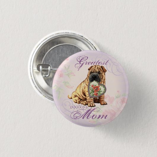 Shar-Pei Heart Mama Button (Vorne & Hinten)