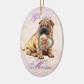 Shar-Pei Heart Mama Keramik Ornament (Links)