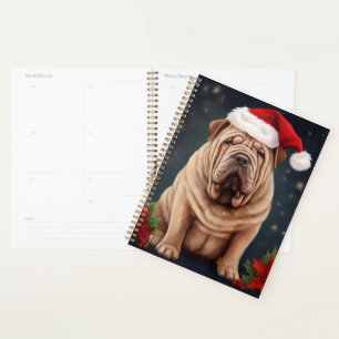 Shar Pei Hund im Schnee Weihnachten Planer