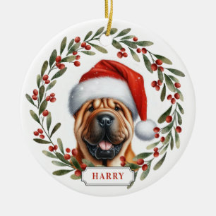 Shar-Pei Hund Keramik-Kreis-Ornament Keramik Ornament
