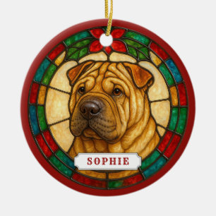 Shar Pei Hund Keramik-Kreis-Ornament Keramik Ornament