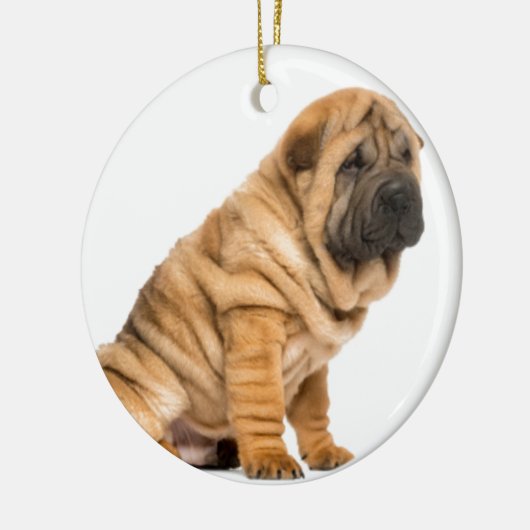 Shar pei Hund Keramikornament (Links)