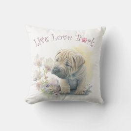 Shar-pei Hund Mama Floral Kissen