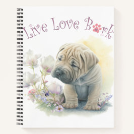Shar-pei Hund Mama Floral Notizblock