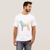 Shar-Pei Hund Rasse Geo Silhouette Pastel T-Shirt (Vorne ganz)