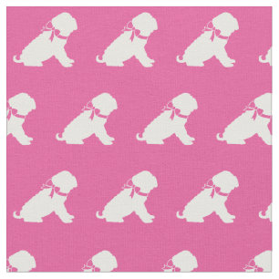 Shar Pei Hund Silhouette Haustier Rosa Stoff