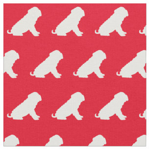 Shar Pei Hund Silhouette Roter Hund Stoff