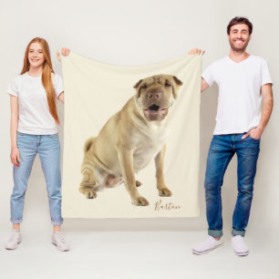 Shar Pei Hunde-Vater Foto Benutzerdefiniert Fleecedecke