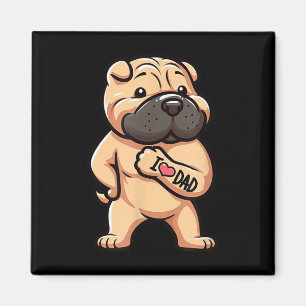 Shar Pei I Liebe Vater Funny Dog Tattoo _1 Magnet