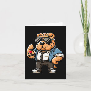 Shar Pei I Liebe Vater Funny Dog Tattoo Karte