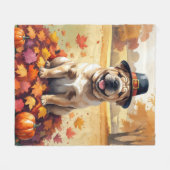 Shar Pei im Herbst hinterlässt Erntedank Kunst Fleecedecke (Vorderseite (Horizontal))