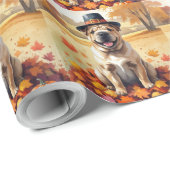 Shar Pei im Herbst hinterlässt Erntedank Kunst Geschenkpapier (Rolleneckpunkt)
