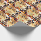 Shar Pei im Herbst hinterlässt Erntedank Kunst Geschenkpapier (Ecke)