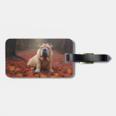 Shar Pei im Herbst Leaves Fall Inspiriert Gepäckanhänger (Rückseite horizontal)