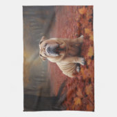 Shar Pei im Herbst Leaves Fall Inspiriert Geschirrtuch (Vertikal)