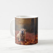 Shar Pei im Herbst Leaves Fall Inspiriert Kaffeetasse (Vorderseite Links)