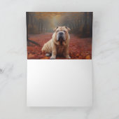 Shar Pei im Herbst Leaves Fall Inspiriert Karte (Innenseite)