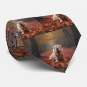 Shar Pei im Herbst Leaves Fall Inspiriert Krawatte (Gerollt)