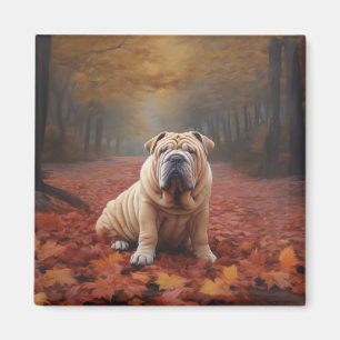 Shar Pei im Herbst Leaves Fall Inspiriert Magnet
