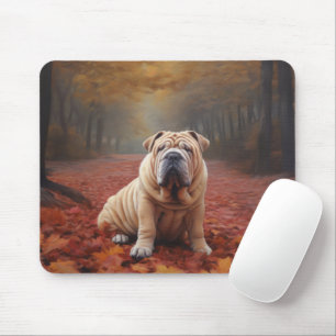 Shar Pei im Herbst Leaves Fall Inspiriert Mousepad