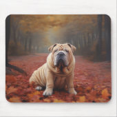 Shar Pei im Herbst Leaves Fall Inspiriert Mousepad (Vorne)