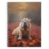 Shar Pei im Herbst Leaves Fall Inspiriert Notizblock (Vorderseite)
