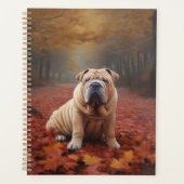 Shar Pei im Herbst Leaves Fall Inspiriert Planer (Vorderseite)