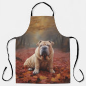 Shar Pei im Herbst Leaves Fall Inspiriert Schürze (Vorderseite)