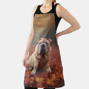 Shar Pei im Herbst Leaves Fall Inspiriert Schürze