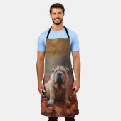 Shar Pei im Herbst Leaves Fall Inspiriert Schürze (Getragen)