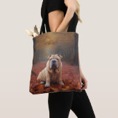 Shar Pei im Herbst Leaves Fall Inspiriert Tasche (Von Nahem)