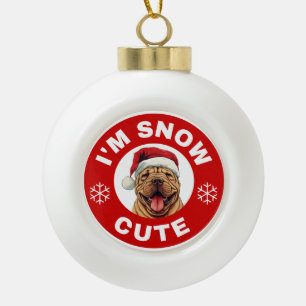 Shar-Pei I'm Snow Niedlich Keramik Kugel-Ornament