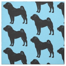 Shar Pei in der Silhouette auf Blau