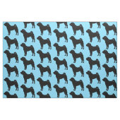 Shar Pei in der Silhouette auf Blau Stoff (Fat Quarter (45,7 x 55,9 cm))