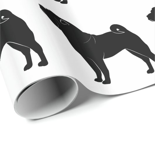 Shar Pei in der Silhouette Geschenkpapier (Rolleneckpunkt)