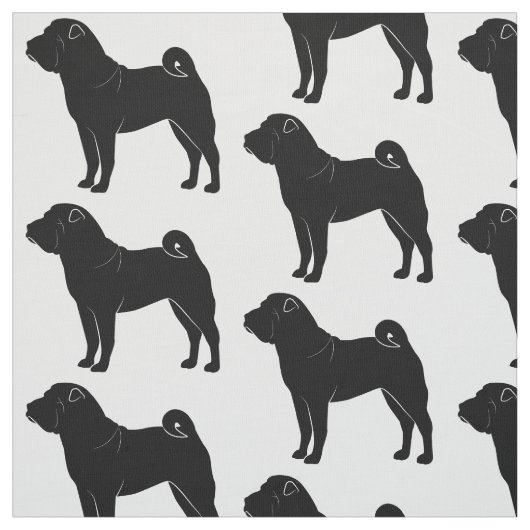 Shar Pei in der Silhouette Stoff (Muster)