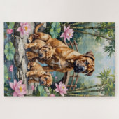 Shar-Pei Lotusgarten Kunst Puzzle (Horizontal)