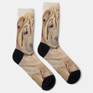 Shar Pei Malerei - Süße originelle Hundekunst Socken