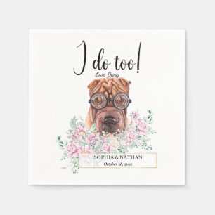 Shar Pei mit Glasses Dog Wedding Cocktail Napkins Serviette