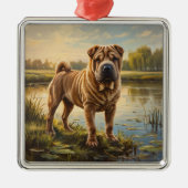 Shar Pei Ornament Aus Metall (Vorne)