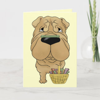 Shar-Pei - Ostern-Knochen-Jagd, jedermann? Feiertagskarte
