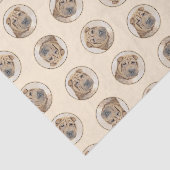 Shar Pei Painting Fawn Wrinkle Original Dog Art Seidenpapier (Ausschnitt)