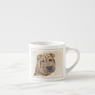 Shar Pei Painting - Niedliche Original Dog Art Espressotasse