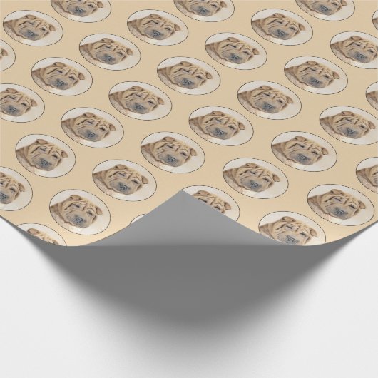 Shar Pei Painting - Niedliche Original Dog Art Geschenkpapier (Ecke)