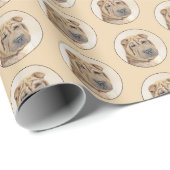 Shar Pei Painting - Niedliche Original Dog Art Geschenkpapier (Rolleneckpunkt)