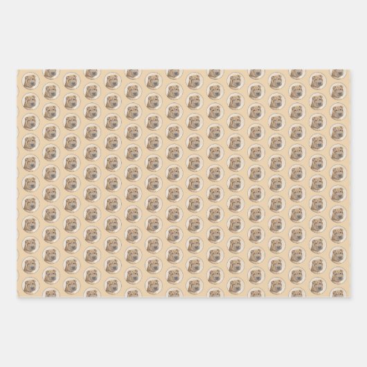 Shar Pei Painting - Niedliche Original Dog Art Geschenkpapier Set (Vorderseite)