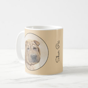 Shar Pei Painting - Niedliche Original Dog Art Kaffeetasse