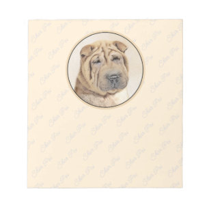 Shar Pei Painting - Niedliche Original Dog Art Notizblock