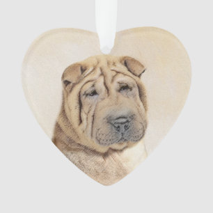Shar Pei Painting - Niedliche Original Dog Art Ornament